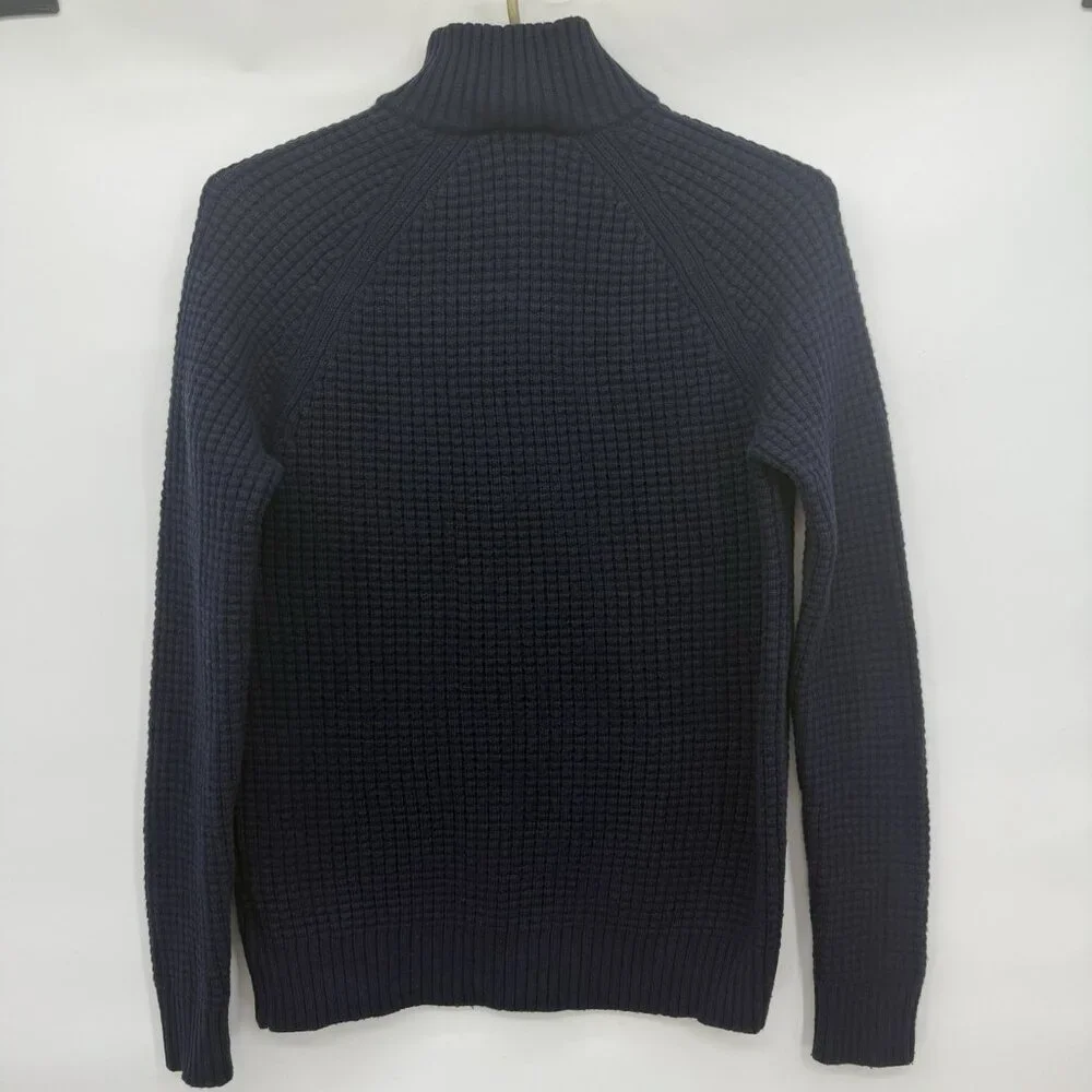 Gap Men's Navy Blue Waffle Knit 3 Button Long Sleeve Sweater Size Large